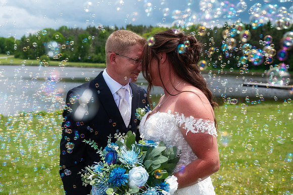 Bubble wedding portrait