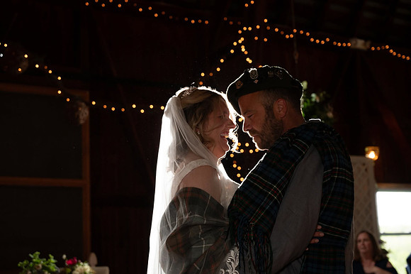 Romantic wedding photo backlit